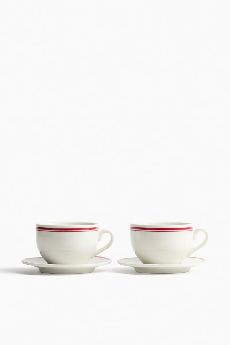 H&M 2-pack porcelain cups and saucers