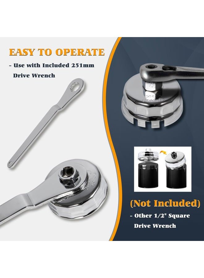 V-SEK 31 Pcs Oil Filter Socket Set, Oil Filter Cap Wrench Set, Oil Filter Cup Removal Tool 1/2" Drive Stainless Steel 27mm 32mm 36mm 64mm-101mm - Image 5