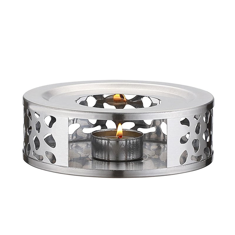 KEISSCO Stainless Steel Teapot Warmer, Metal Teapot Heater with Tealight Holder Stainless Steel Candle Base Coffee Tea Warmer for Glass, Steel, Ceramic Teapot and Other Heatproof Dish - Image 2