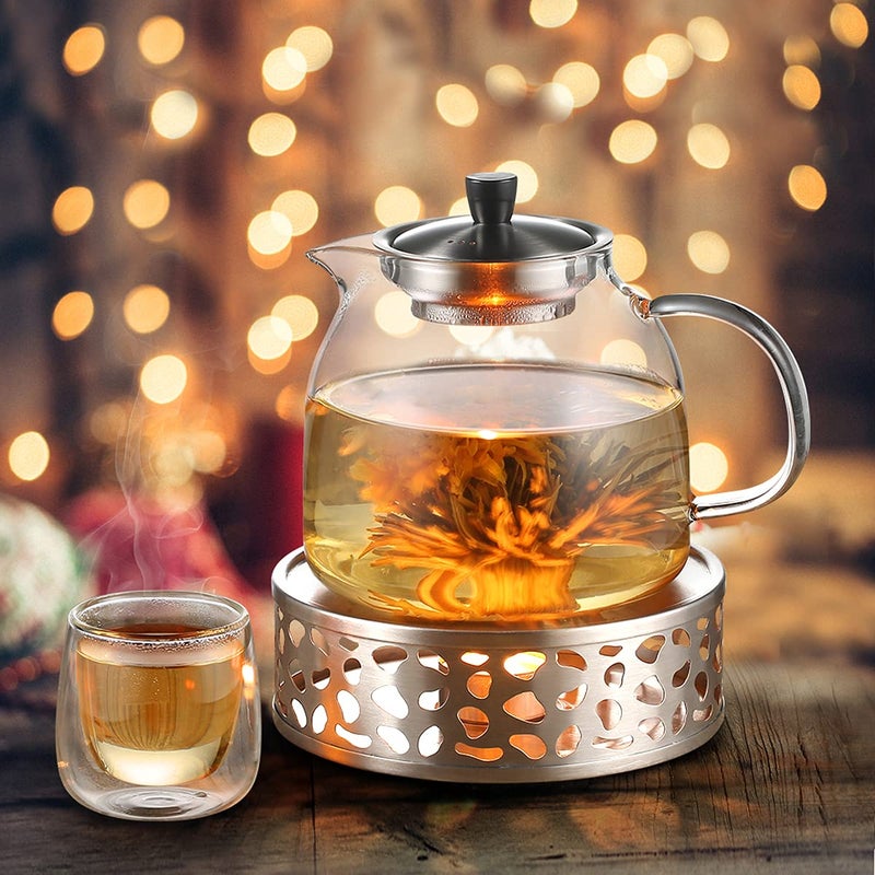 KEISSCO Stainless Steel Teapot Warmer, Metal Teapot Heater with Tealight Holder Stainless Steel Candle Base Coffee Tea Warmer for Glass, Steel, Ceramic Teapot and Other Heatproof Dish - Image 4
