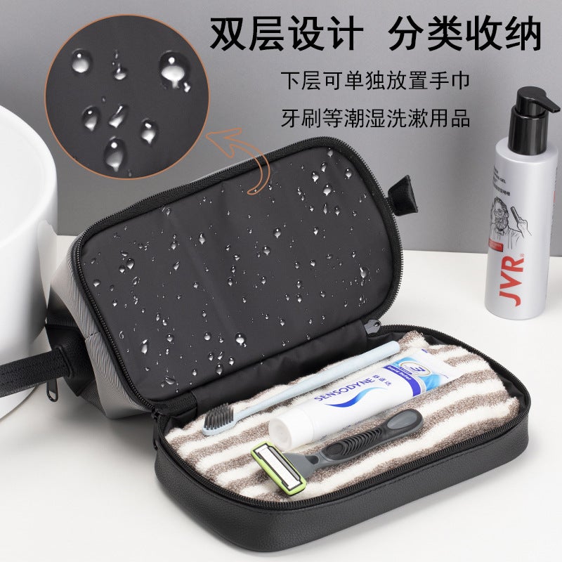 High-End Toiletry Bag For Men With Dry And Wet Separation Large Capacity Business Trip Toiletry Bag Waterproof Storage Bag - Image 5