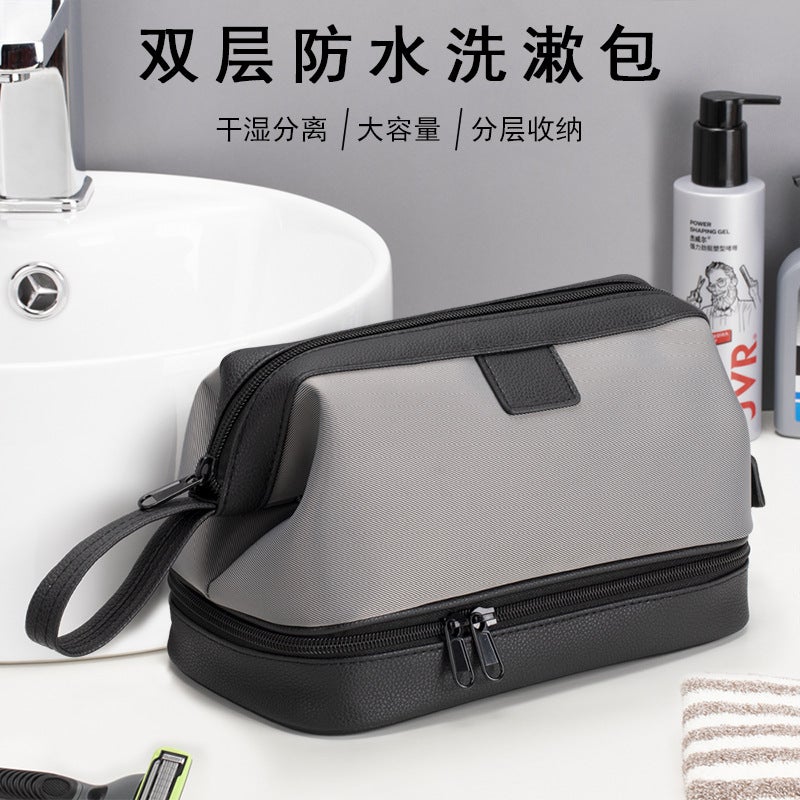 High-End Toiletry Bag For Men With Dry And Wet Separation Large Capacity Business Trip Toiletry Bag Waterproof Storage Bag - Image 2