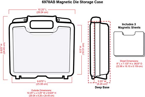 ArtBin 6978AB Magnetic Die Storage Case with 3 Magnetic Die Sheets, Portable Paper Craft & Die Organizer with Handle, Translucent - Image 4