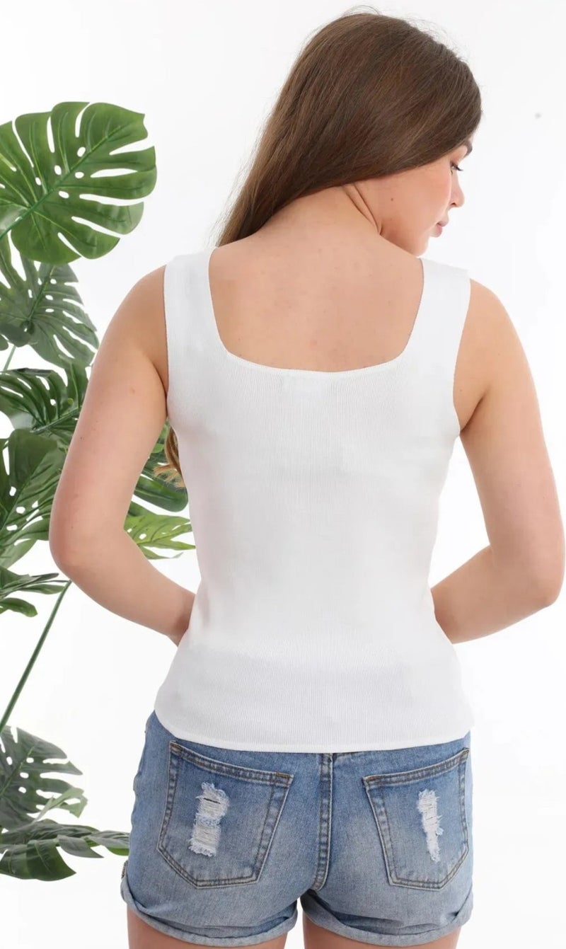 Işılda Fashion Women's Square Neck Knitted Blouse  - Image 2