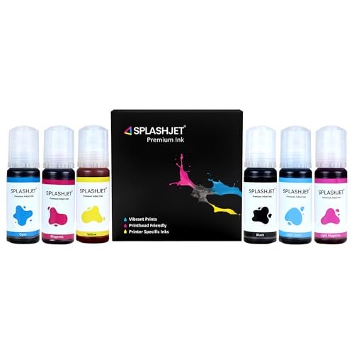 Splashjet 057 Compatible Photo Dye Ink for Epson L8050, L18050 Printer - Ink Bottle for 057 Code for Epson Inktank Printer - (70gm x C/M/Y/BK/LC/LM) (Pack of 6) Ink Bottle - 503492 - Image 2
