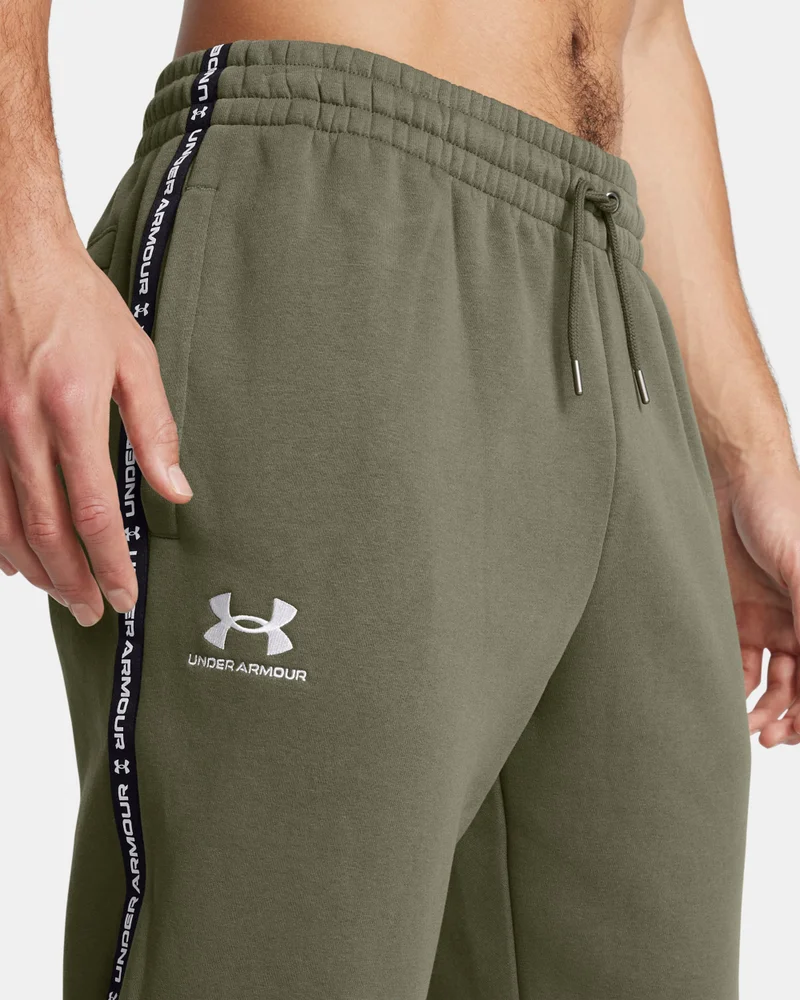 Under Armour olive Men's Fleece Taping Joggers for Men | Best Price UAE