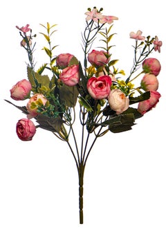 Petite Bloom: Mini Artificial Peony Flowers Bouquet Red
