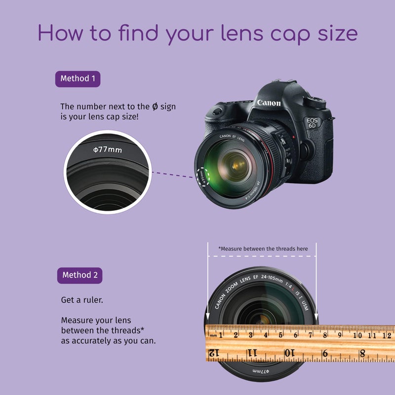 CamDesign Sides Pinch Snap-On Front Lens Cap/Cover Compatible with Canon, Nikon, Sony, Fujifilm Pentax All DSLR Lenses (49 MM) - Image 2