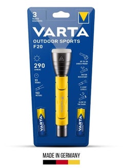 VARTA Varta Powerful and Reliable LED Flashlight for Outdoor Sports F20 with Precision Focusing and Easy-to-Use Large Pressure Switch with 2xAA Batteries  - Image 1