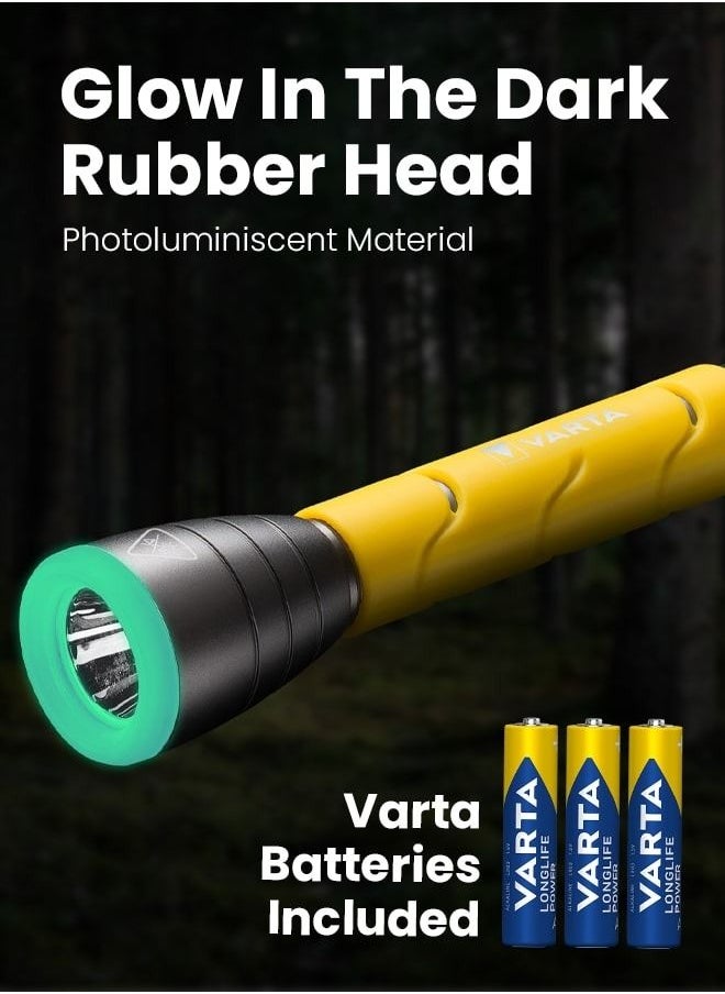 VARTA - Varta Powerful and Reliable LED Flashlight for Outdoor Sports F20 with Precision Focusing and Easy-to-Use Large Pressure Switch with 2xAA Batteries - Image 1