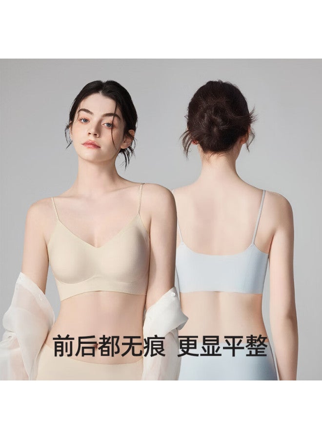 Luckmeey Zhuxudan Same Style High-light Diamond Mesh Bra Women's Seamless Beauty Back Bra Summer Small Chest Gathering Strap Fine Shoulder Strap - Image 4