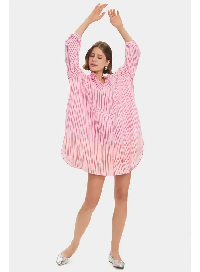 JUNE Striped Oversized Dress