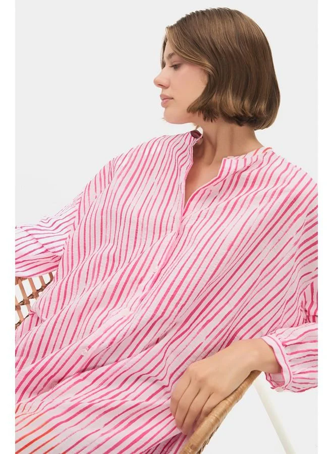 JUNE Striped Oversized Dress