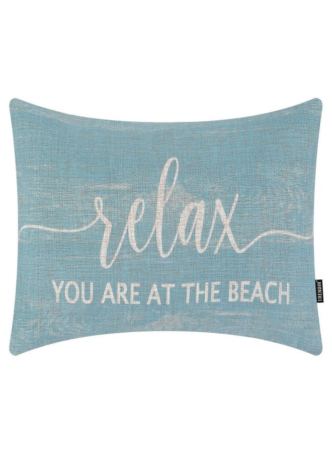 TRENDIN Relax Beachy Pillow Cover 12x20, Vintage Beachy Room Decor Aesthetic, Summer Nautical Throw Pillow Cover, Ocean Coastal Decorative Cushion Case PL1257TR - Image 1