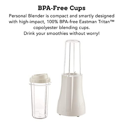 Tribest خلاط ومطحنة مطبخ Tribest PB-250XL-A للعصائر والسموذي مع أكواب خلاط محمولة خالية من BPA، أبيض - Image 4