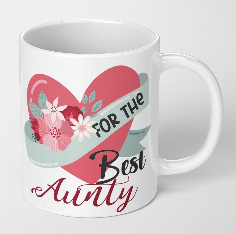 CHHAAP for The Best Aunty Mug for Chachi Neighbors to Gift on Happy Birthday Anniversary and Mothers Day Printed White Ceramic Coffee Tea Milk 350 ml Mug Pack of 1 FTBM1 02 - Image 2