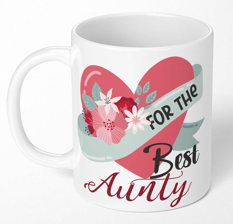 CHHAAP for The Best Aunty Mug for Chachi Neighbors to Gift on Happy Birthday Anniversary and Mothers Day Printed White Ceramic Coffee Tea Milk 350 ml Mug Pack of 1 FTBM1 02 - Image 4