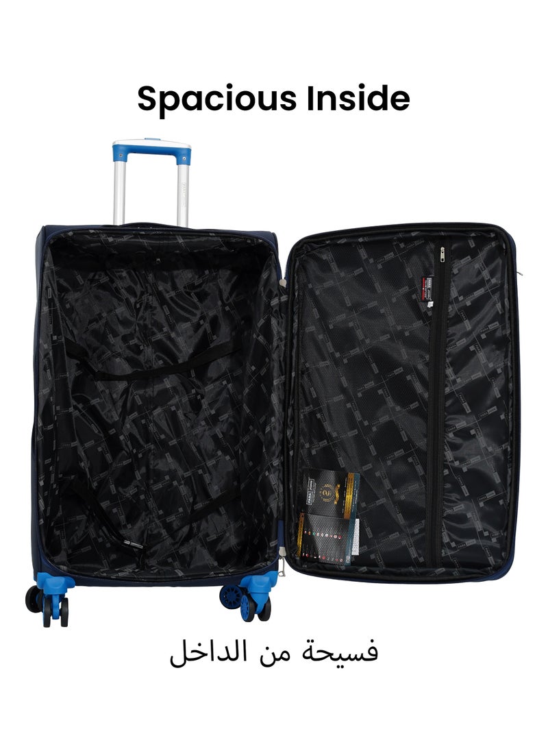 Hyper Trek 3 Pieces Set 8 Wheels Soft Luggage -Navy