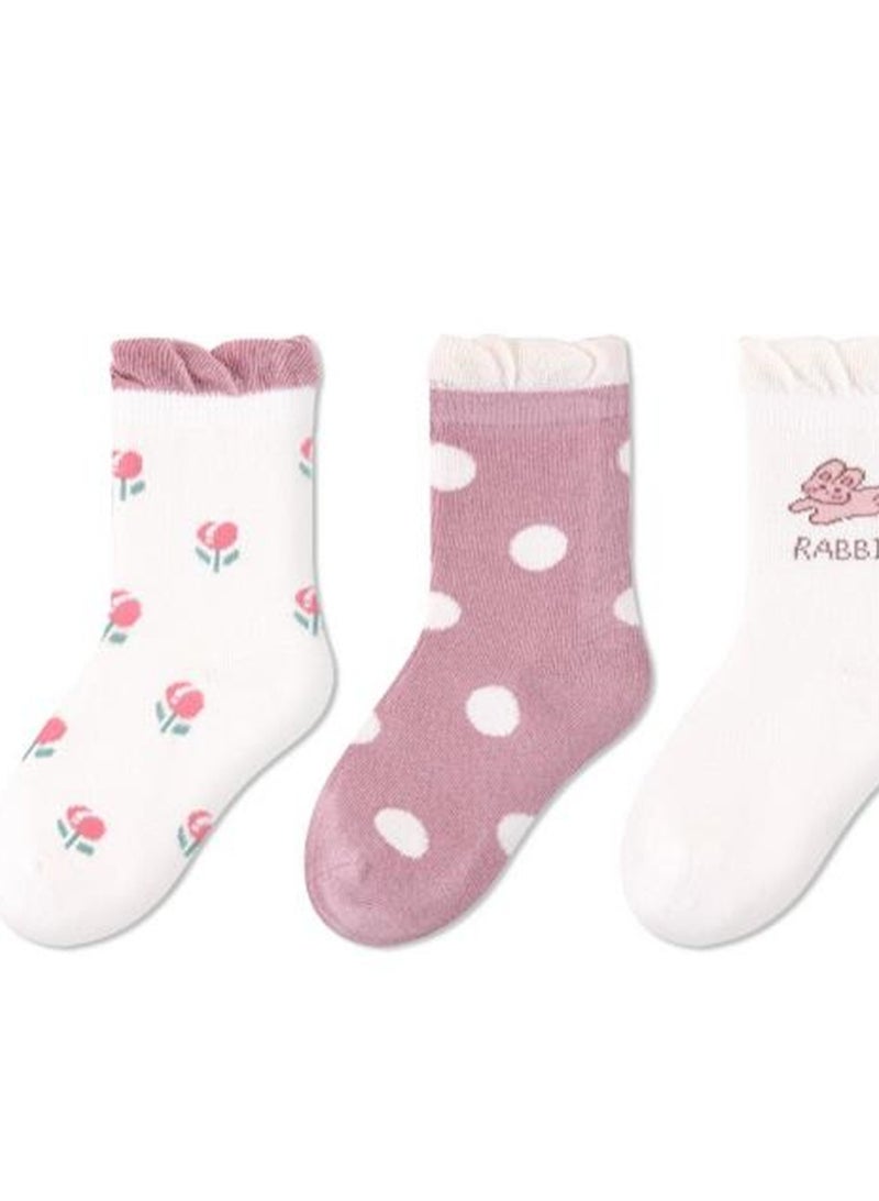 5 pairs of children's socks thin cute cartoon baby socks cotton - Image 3