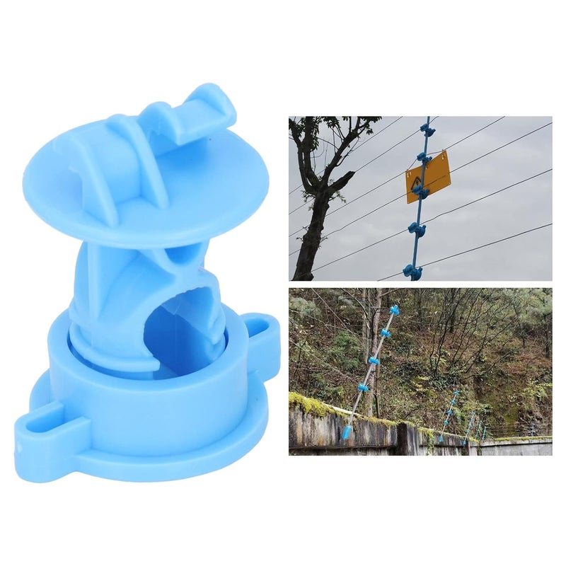 Blue Electric Fence Wire Insulators 100PCS ABS Screw Round Post Insulator 55mm Length 48mm Width for Agricultural Garden - Image 3