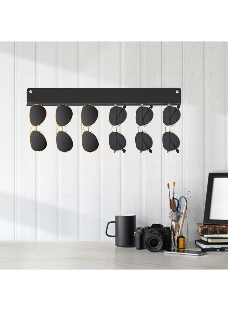 Cobest Sunglass Organizer, 3 Pack Wall Mounted Glasses Organizer with 6 Slots, Acrylic Glasses Holder, Sunglasses Rack for Hanging Eyeglasses, Home Decor, Black - Image 3