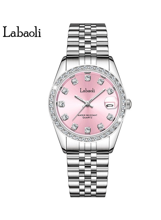 Labaoli ساعة لاباولي النسائية المقاومة للماء وساعة عمل مرصعة بالألماس بالكامل للنساء - Image 1