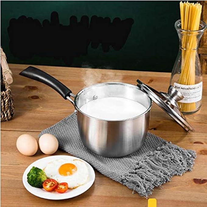 rayihni Stainless Steel Chocolate Milk Pot Pan Soup Pot Home Baby Food Pot Milk Pot Kitchen Cooking Pot - Image 3