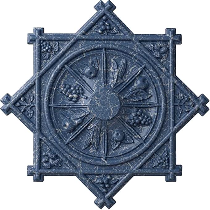 CM38ANAMC ANTILLES CEILING MEDALLION, 38 1/4"OD X 1 1/2"P (FITS CANOPIES UP TO 6"), HAND-PAINTED AMERICANA CRACKLE - Image 1