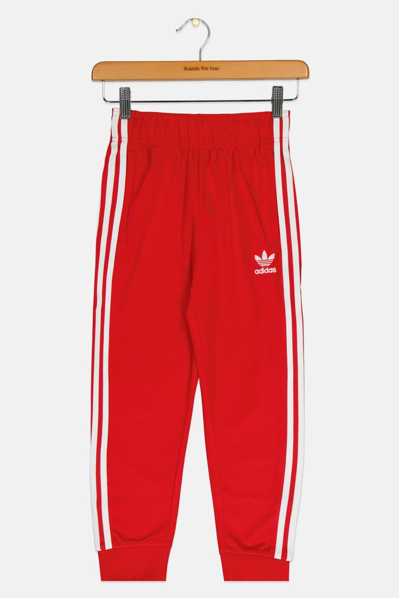 adidas Originals Kids Boy Embroidered Logo Training Track Pants, Red  - Image 1