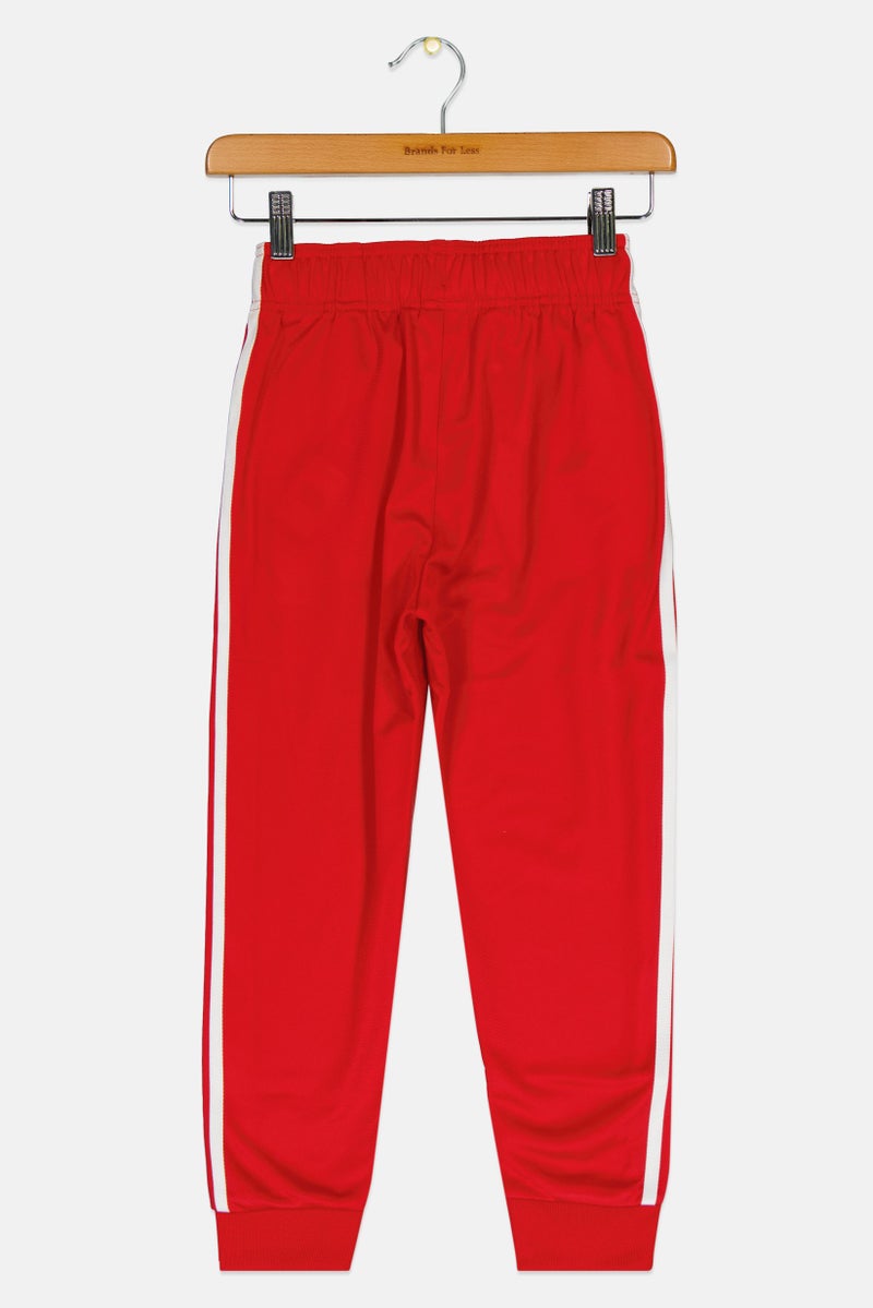 adidas Originals Kids Boy Embroidered Logo Training Track Pants, Red  - Image 2