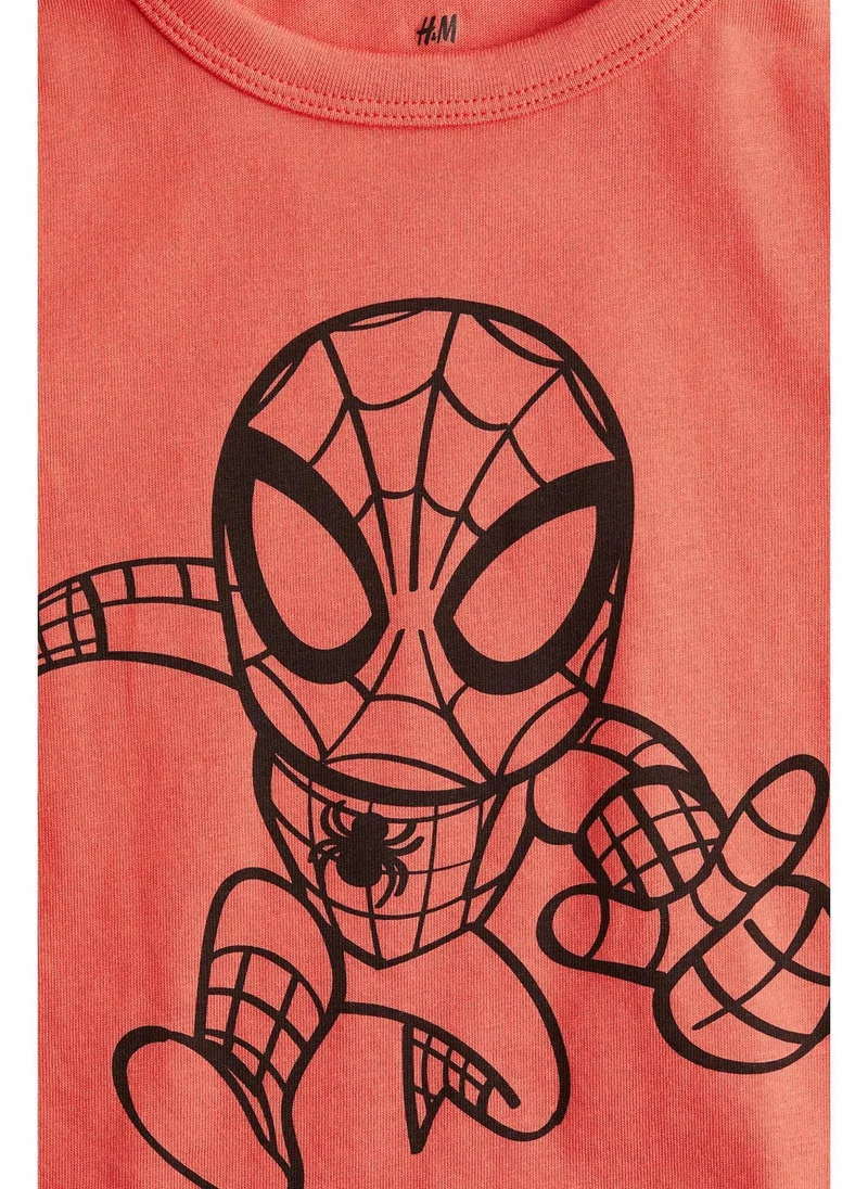 اتش اند ام Printed cotton T-shirt