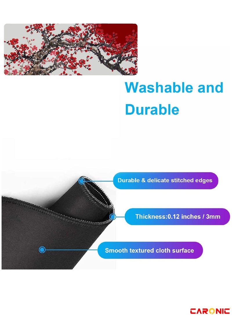 CARONIC Large Gaming Mouse Pad with Superior Micro Weave Cloth Extended Desk Mousepad with Stitched Edges Non-Slip Base Water Resist Keyboard Pad For Gamer And Office Home - Image 5