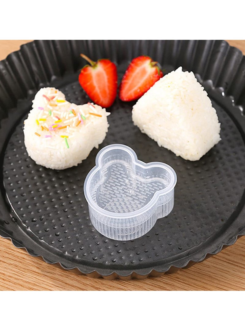 SYOSI Rice Ball Maker Triangle Sushi Mold Onigiri Mould Has a Smooth Feel and A Cartoon Shape Plastic Rice Ball Mold Sushi Maker Onigiri Mold DIY Bento Box Accessories Kitchen Tools 8PCS White  - Image 5
