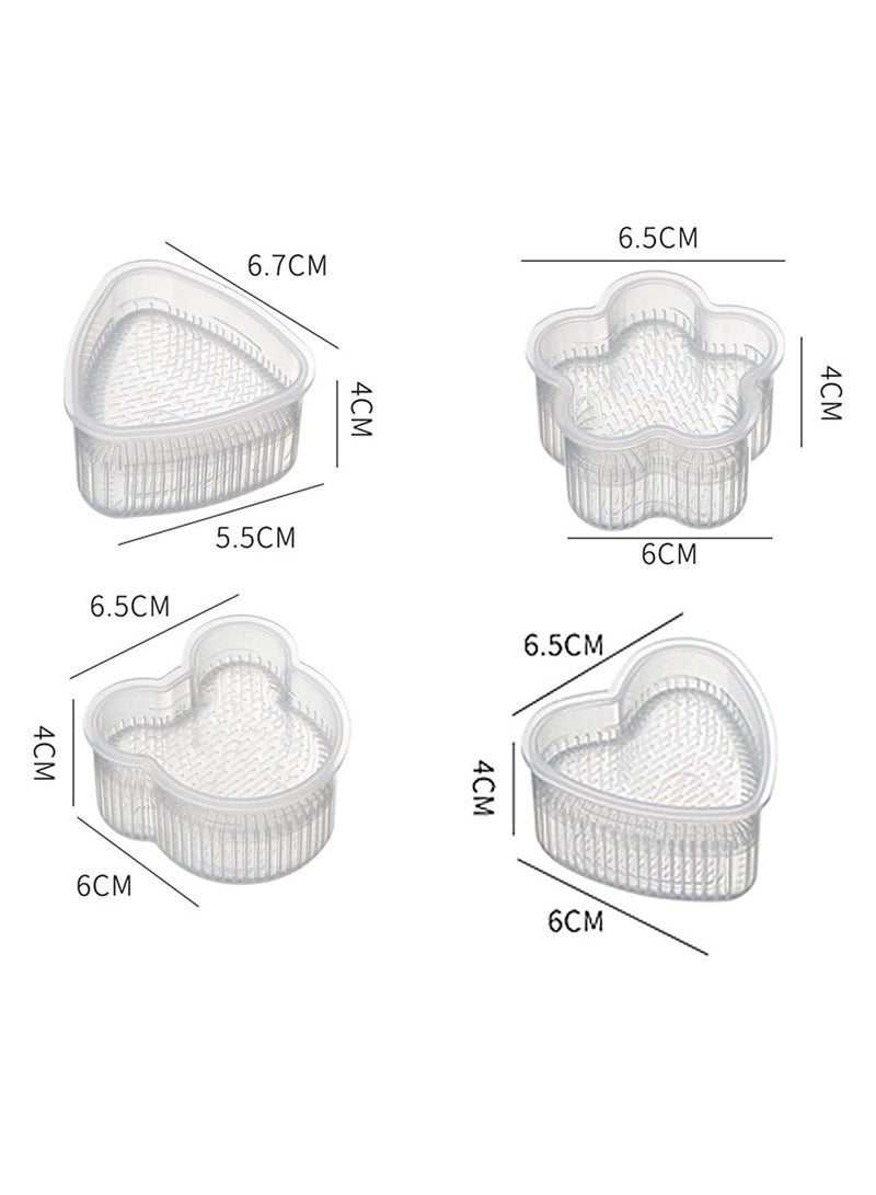 SYOSI Rice Ball Maker Triangle Sushi Mold Onigiri Mould Has a Smooth Feel and A Cartoon Shape Plastic Rice Ball Mold Sushi Maker Onigiri Mold DIY Bento Box Accessories Kitchen Tools 8PCS White  - Image 4