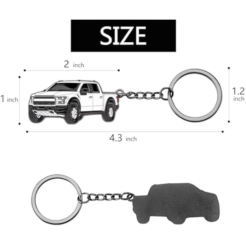 سلسلة مفاتيح معدنية ثلاثية الابعاد لسيارة فورد F150 من كوتيبوك (لون رمادي) - Image 3