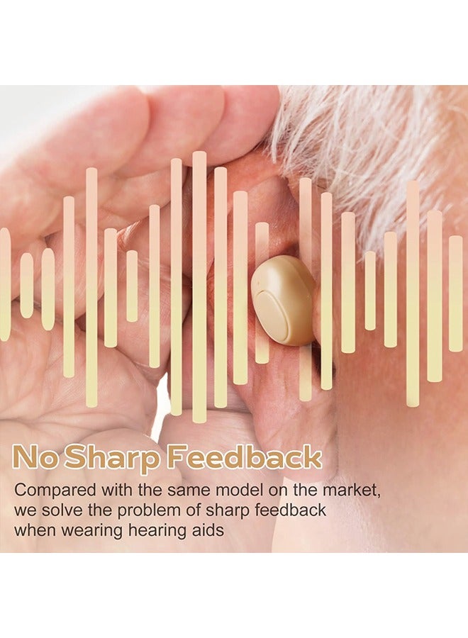 Rechargeable Hearing Aids for Seniors & Adults with with Noise Cancelling,Digital Hearing Amplifier with Into Ear No Squealing,Magnetic Contact Charging Box witg LED Power Display - Image 3