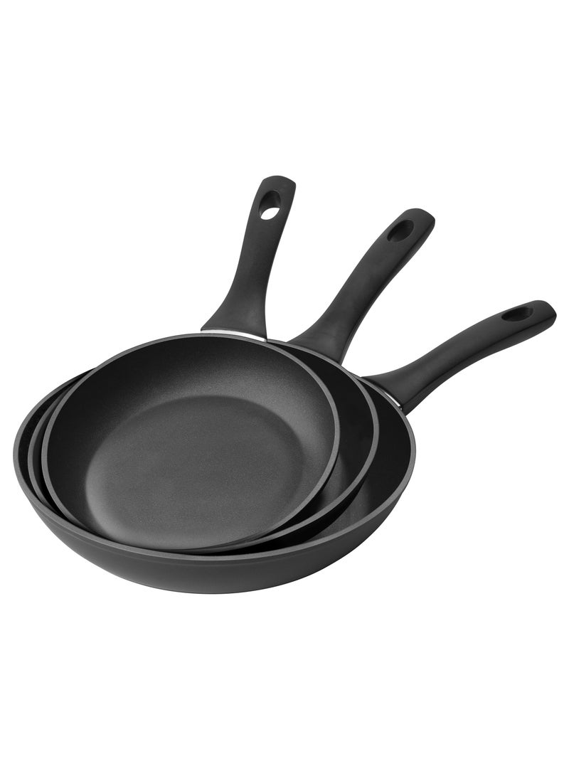 BergHOFF- 3 piece frying pans- 20 cm, a 24 cm and a 28 cm-  high-quality non-stick coating- stay-cool handle, Ideal for frying, searing, and browning foods- Product of Belgium - Image 2