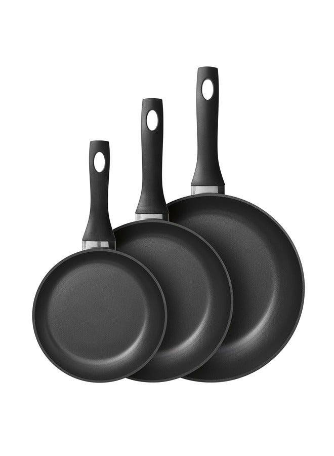 BergHOFF- 3 piece frying pans- 20 cm, a 24 cm and a 28 cm-  high-quality non-stick coating- stay-cool handle, Ideal for frying, searing, and browning foods- Product of Belgium - Image 1