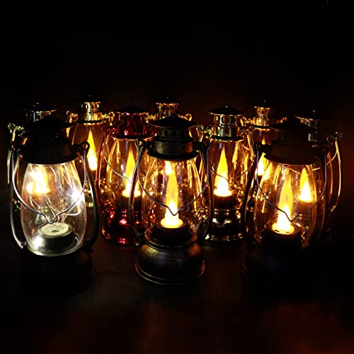Reperla Mini Lanterns (6 Pcs-5.1in) Small Lantern Decorative Indoor Outdoor Hanging Ornaments LED Candle Lights Decorative Home Decor for Weddings Western Camping Party Halloween Christmas Decorations - Image 4