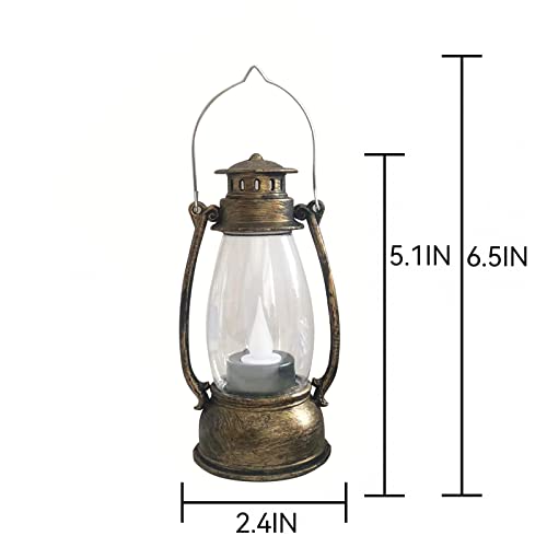 Reperla Mini Lanterns (6 Pcs-5.1in) Small Lantern Decorative Indoor Outdoor Hanging Ornaments LED Candle Lights Decorative Home Decor for Weddings Western Camping Party Halloween Christmas Decorations - Image 2