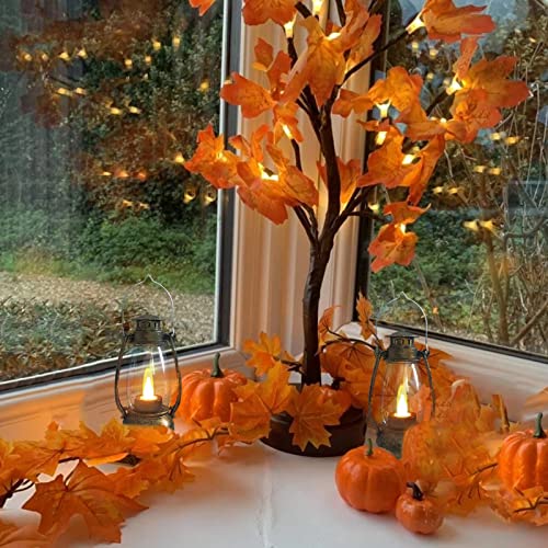 Reperla Mini Lanterns (6 Pcs-5.1in) Small Lantern Decorative Indoor Outdoor Hanging Ornaments LED Candle Lights Decorative Home Decor for Weddings Western Camping Party Halloween Christmas Decorations - Image 5