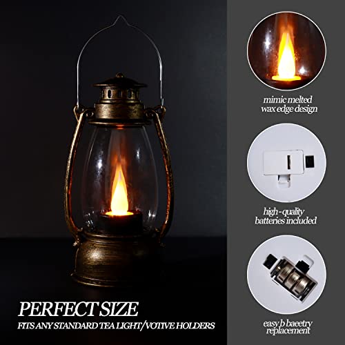 Reperla Mini Lanterns (6 Pcs-5.1in) Small Lantern Decorative Indoor Outdoor Hanging Ornaments LED Candle Lights Decorative Home Decor for Weddings Western Camping Party Halloween Christmas Decorations - Image 3
