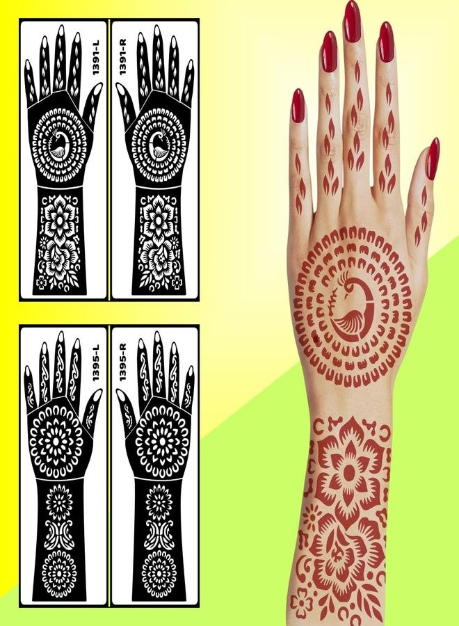 ORDERSHOCK Quick Apply & Beautiful Design Stencil Mehndi Sticker Combo Instant Professional Design Results At Home And Instant Design - Image 3