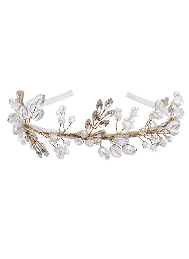 Vogue Hair Accessories - Metal Handmade Crystal With Pearls Fancy Party Wedding Bridal Hairband Headband Hair Accessories For Women And Girls (White Handmade) - Image 1