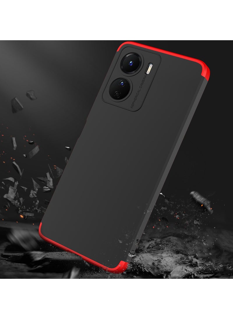 GKK - Compatible With vivo Y16 GKK 360 Degree Protection Cover- (Red&Black) - Image 1