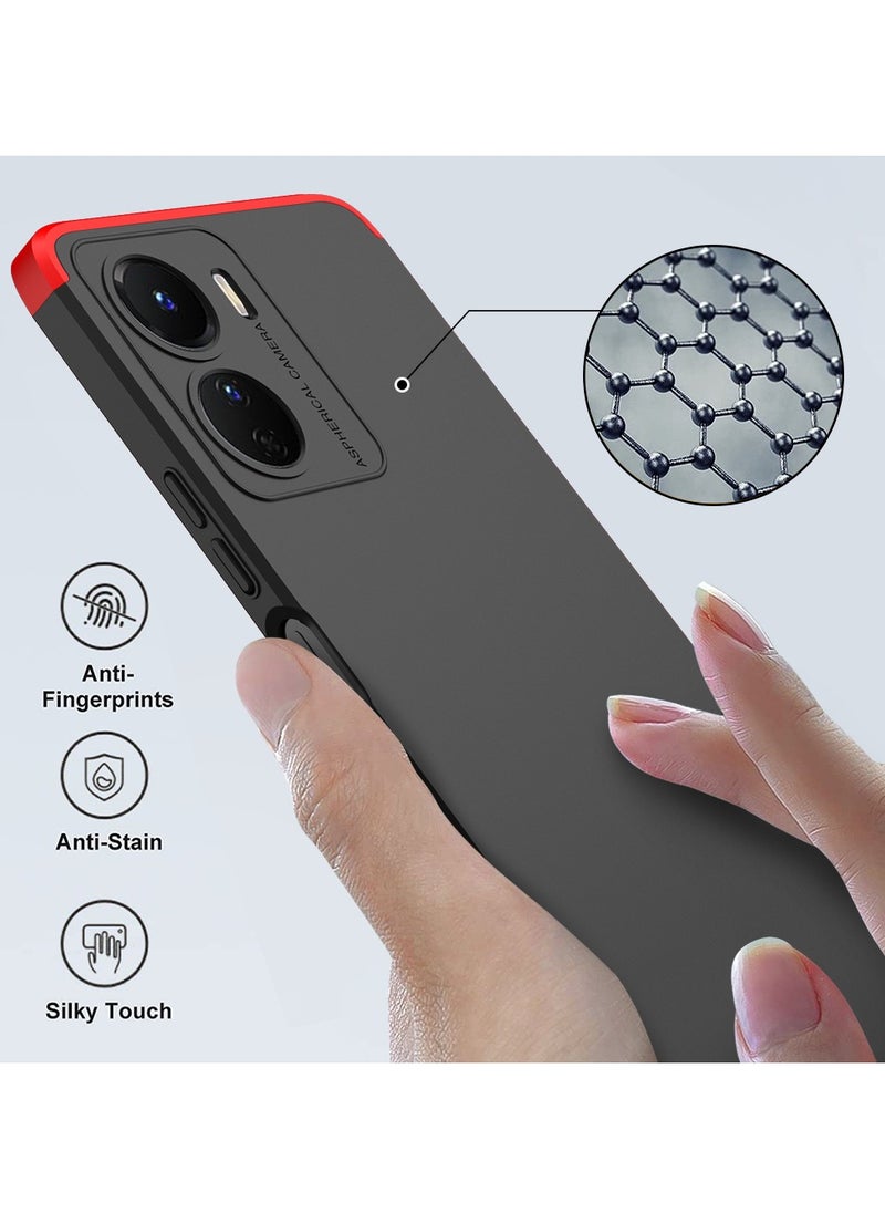 GKK - Compatible With vivo Y16 GKK 360 Degree Protection Cover- (Red&Black) - Image 1