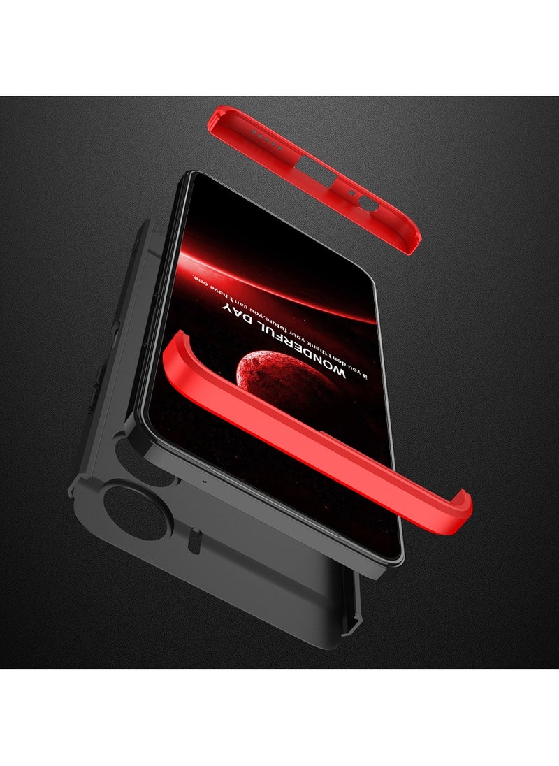 GKK - Compatible With vivo Y16 GKK 360 Degree Protection Cover- (Red&Black) - Image 1