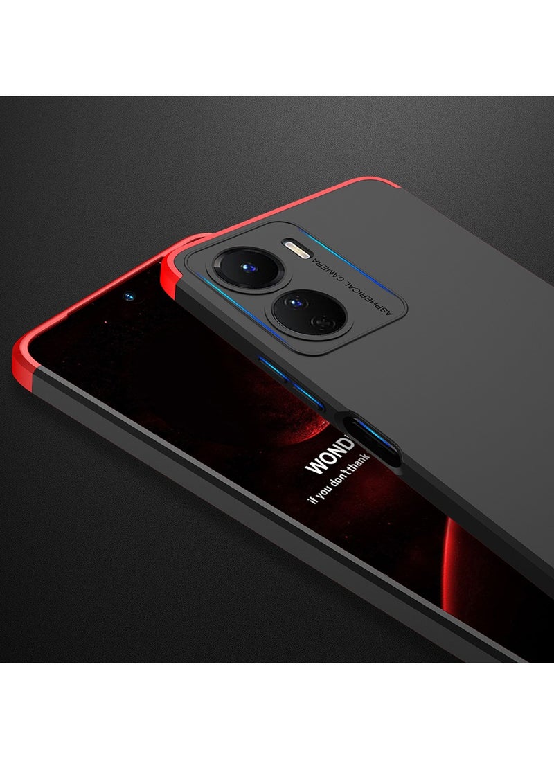 GKK - Compatible With vivo Y16 GKK 360 Degree Protection Cover- (Red&Black) - Image 1