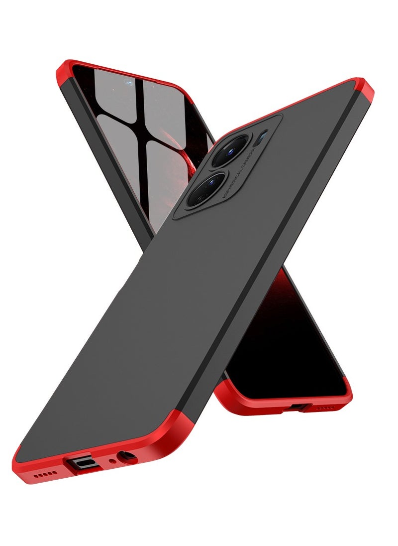 GKK - Compatible With vivo Y16 GKK 360 Degree Protection Cover- (Red&Black) - Image 1