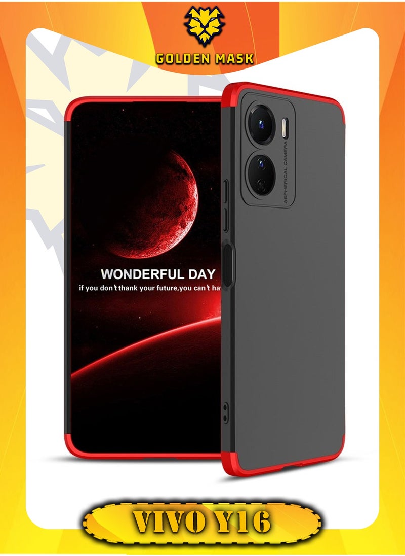 GKK - Compatible With vivo Y16 GKK 360 Degree Protection Cover- (Red&Black) - Image 1